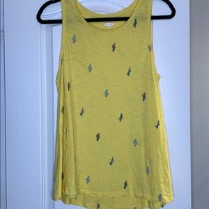 Yellow tank top with cacti